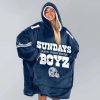 Cowboys Sundays Are For Dem Boyz Football Unisex Blanket Hoodie 3