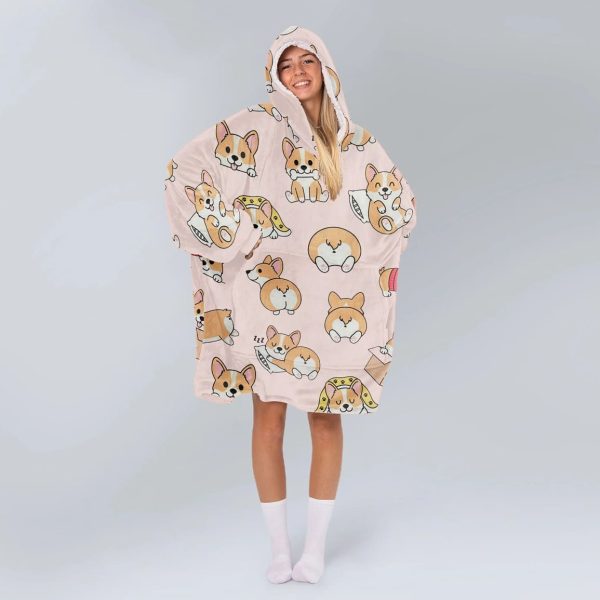 Cute Kawaii Corgi Blanket Hoodie 3