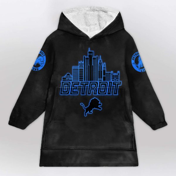 Detroit Football Blanket Hoodie 1