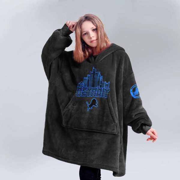 Detroit Football Blanket Hoodie 5