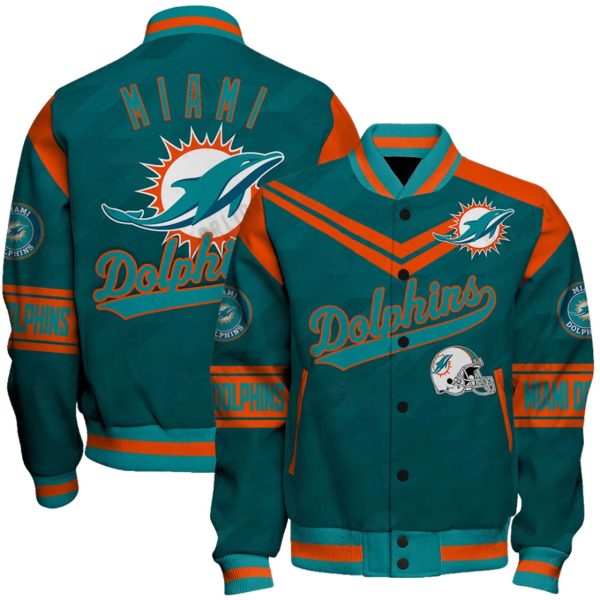 Dolphins Football Unisex Varsity Jacket 1