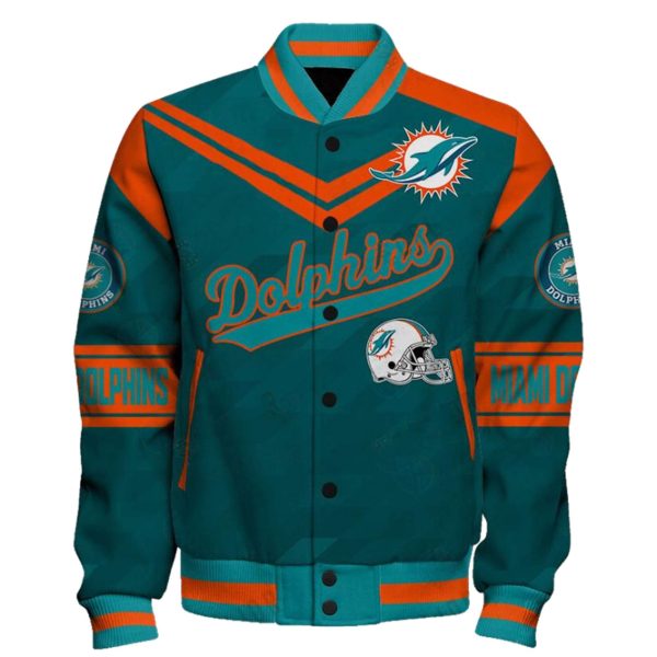 Dolphins Football Unisex Varsity Jacket 2