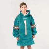 Dolphins Tagovailoa 1 Football Unisex Blanket Hoodie