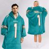 Dolphins Tagovailoa 1 Football Unisex Blanket Hoodie 2