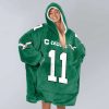 Eagles Captain Brown 11 Football Unisex Blanket Hoodie 3