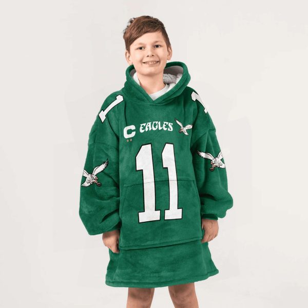 Eagles Captain Brown 11 Football Unisex Blanket Hoodie