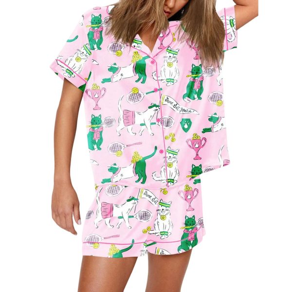 Funny Tennis Cat Pajama Set