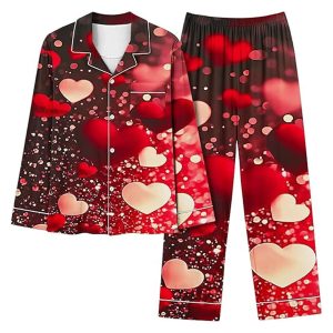 Heart Valentines Day Pajamas Set 1