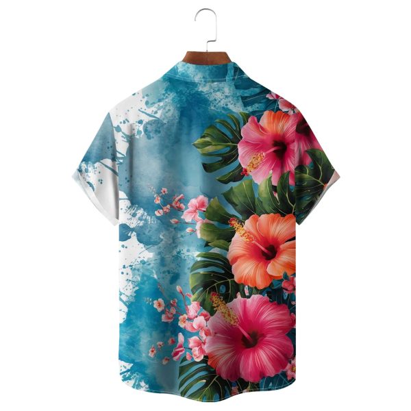 Hibiscus Floral Hawaiian Shirt