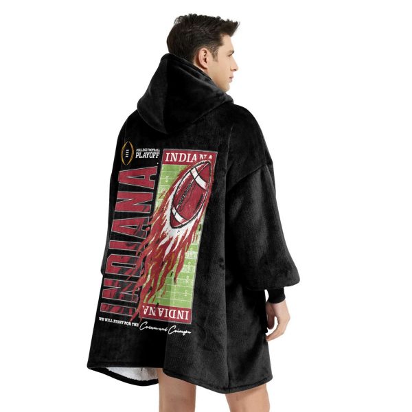 Indiana Football Unisex Blanket Hoodie 4