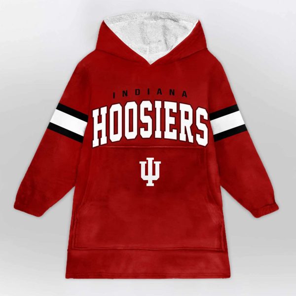 Indiana Hoosiers 1 Football Unisex Blanket Hoodie 1