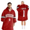 Indiana Hoosiers 1 Football Unisex Blanket Hoodie 2