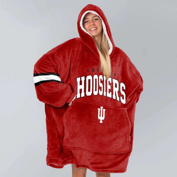 Indiana Hoosiers 1 Football Unisex Blanket Hoodie 3