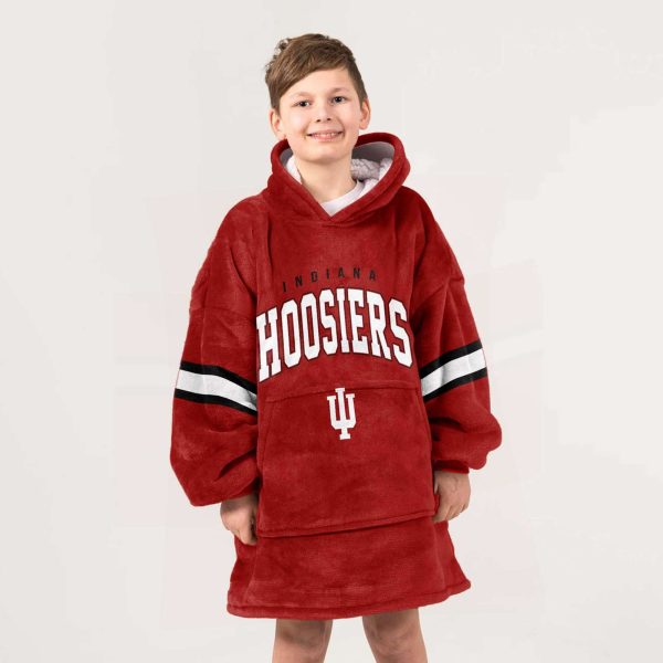 Indiana Hoosiers 1 Football Unisex Blanket Hoodie