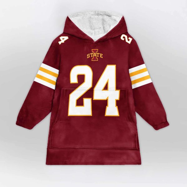 Iowa State 24 Football Unisex Blanket Hoodie 1