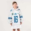 Lions Captain Goff 16 Football Unisex Blanket Hoodie