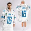 Lions Captain Goff 16 Football Unisex Blanket Hoodie 2