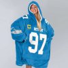 Lions Captain Hutchinson 97 Football Unisex Blanket Hoodie 3