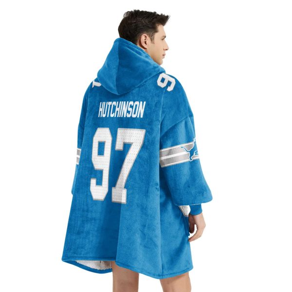 Lions Captain Hutchinson 97 Football Unisex Blanket Hoodie 4