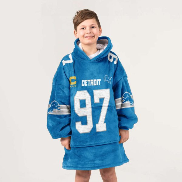 Lions Captain Hutchinson 97 Football Unisex Blanket Hoodie