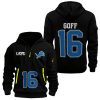 Lions Goff 16 Football Quarter Zip Hoodie 1