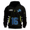 Lions Goff 16 Football Quarter Zip Hoodie 2