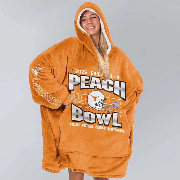 Longhorns 2025 Chick Fil A Football Unisex Blanket Hoodie 3