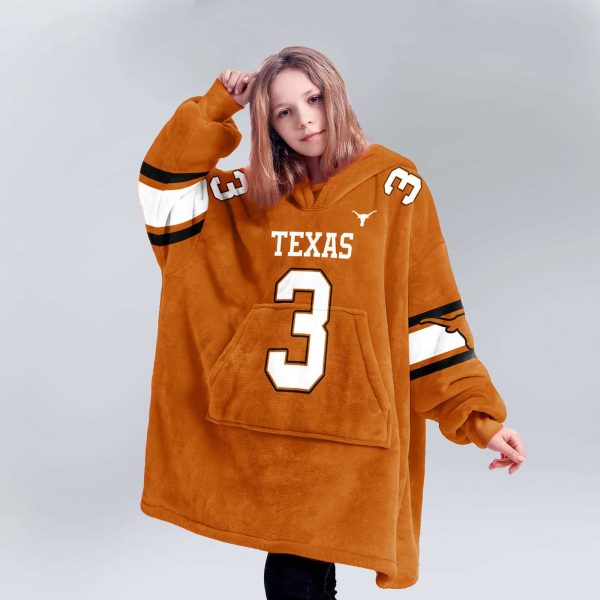 Longhorns Ewers 3 Football Unisex Blanket Hoodie 5