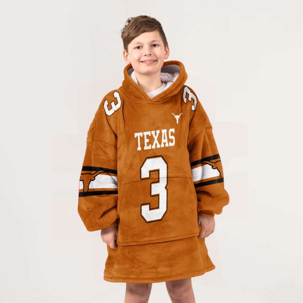 Longhorns Ewers 3 Football Unisex Blanket Hoodie