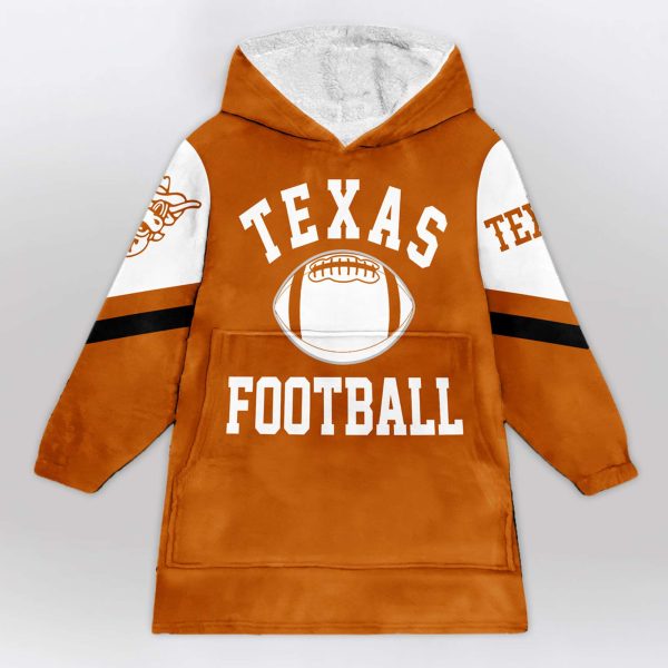 Longhorns Hook Em Horns Football Unisex Blanket Hoodie