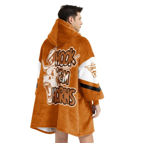 Longhorns Hook Em Horns Football Unisex Blanket Hoodie