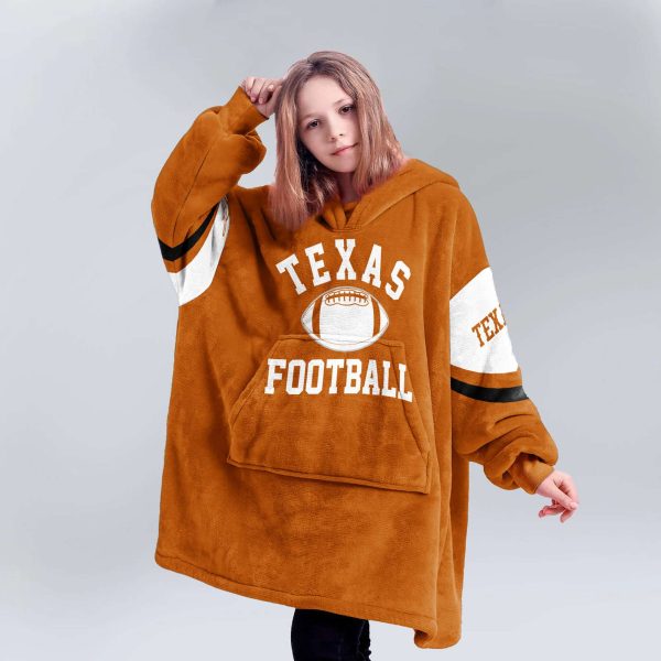 Longhorns Hook Em Horns Football Unisex Blanket Hoodie