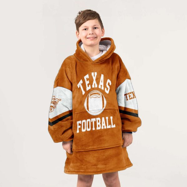 Longhorns Hook Em Horns Football Unisex Blanket Hoodie