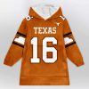 Longhorns Manning 16 Football Unisex Blanket Hoodie 1