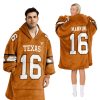 Longhorns Manning 16 Football Unisex Blanket Hoodie 2