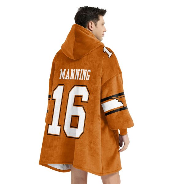 Longhorns Manning 16 Football Unisex Blanket Hoodie 4