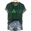 Love Shamrock St Patricks Day Print Shirt 1