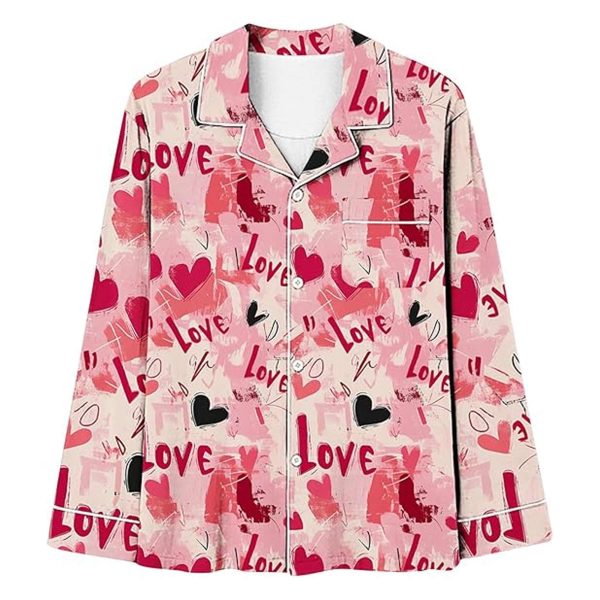 Love Valentines Day Pajamas Set 2