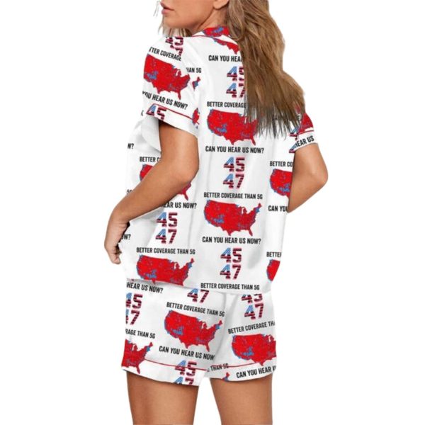 MAGA America Map 45 47 Better Coverage Than 5G Art Print Pajama Set 2