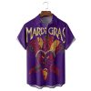 Mardi Gras Art Glitter Clown Mask Purple Hawaiian Shirt 1