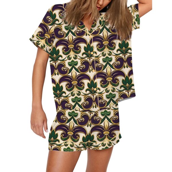 Mardi Gras Print Pajama Set 1