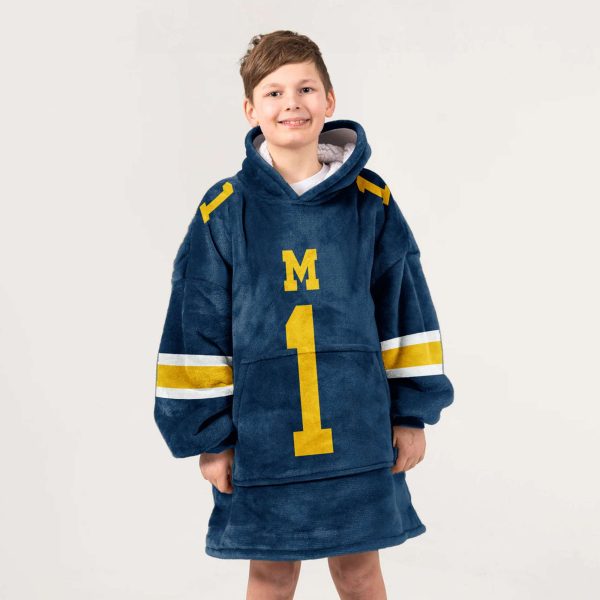 Michigan 1 Football Unisex Blanket Hoodie