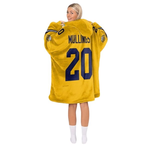 Mullings 20 Michigan Football Unisex Blanket Hoodie 4