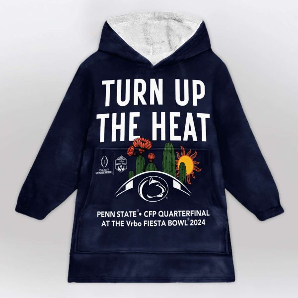 Nittany Lions Turn Up The Heat Football Unisex Blanket Hoodie 1