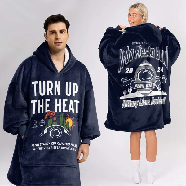 Nittany Lions Turn Up The Heat Football Unisex Blanket Hoodie 2