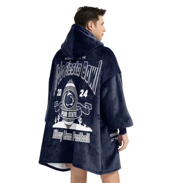 Nittany Lions Turn Up The Heat Football Unisex Blanket Hoodie 4