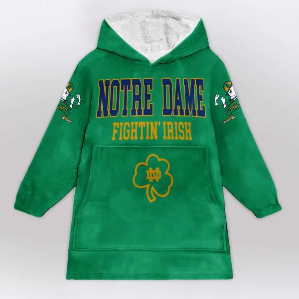 Notre Dame 1 Football Blanket Hoodie 1