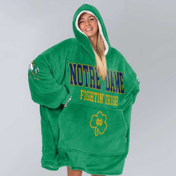 Notre Dame 1 Football Blanket Hoodie 3