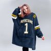 Notre Dame 1 Football Unisex Blanket Hoodie 5