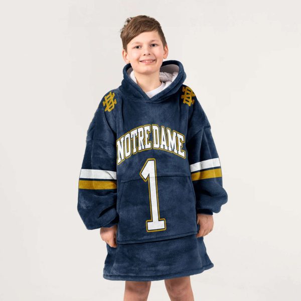 Notre Dame 1 Football Unisex Blanket Hoodie